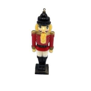 Vintage Nutcracker Guard Soldier Ornament Plastic 4" T